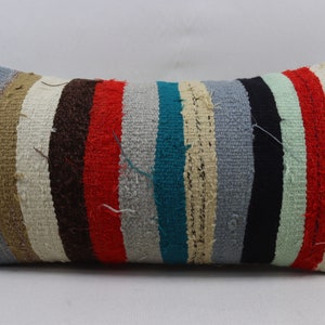 bench kilim pillow turkish wool kilim pillow handmade kilim pillow sofa pillow lumbar kilim pillow rustic pillow 12x24 pillow cover 1697