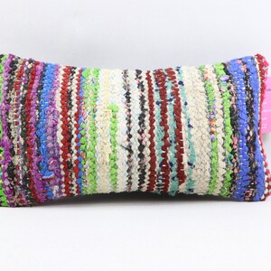 copertura del cuscino kilim lombare cuscino di lana fatto a mano decorazione boho cuscino cuscino turco cuscino di lana biologica 8x16 pollici copertura del cuscino no 832