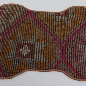 Pet feeding mat, Unique pet gift, Organic pet mat, Non slip mat food & water bowl mat, Kilim floor mat, Dish mat, Gifts for pets, No 205