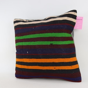 organic kilim pillow coastal kilim pillow decorative sofa pillow authentic kilim pillow ottoman kilm pillow  20x20 kilim pillow cover no 993