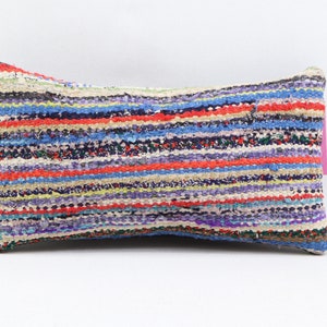 Capa de almofada kilim de lã artesanal turca, boho, travesseiro costeiro, lombar, decoração de casa, 8x16 polegadas, capa de travesseiro no 0647