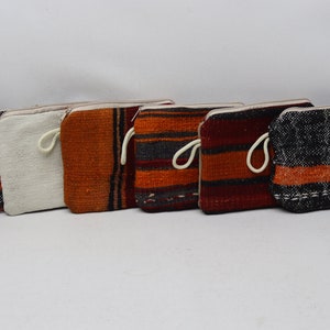 6 pieces Kilim purse Turkish kilim wallet 7x9 inches Authentic purse, Vintage purse, Women wallet, Coin pouch Handmade purse, Makeup bag, 39