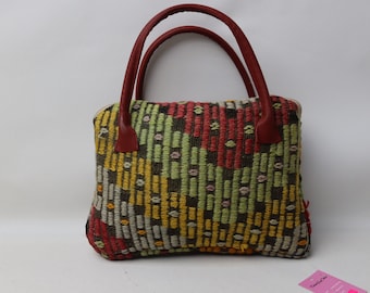Turkish bag, Boho bag, Wool handmade Kilim bag, Bohemian bag, Ethnic bags, Hand bag, 10x14 Handmade bag, Turkish Kilim bag, Ethnic bag No 86