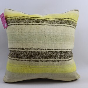 Turkish kilim pillow cover, Couch pillow, Ethnic pillow, Anatolian pillow, Organic wool pillow, Throw pillow, 18x18 pillow cover, No 1646
