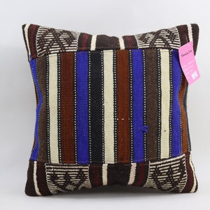 natural wool kilim pillow cover handmade wool pillow decorative pillow ethnic pillow boho pillow 16 x 16 inch kilim pillow cover no 3115