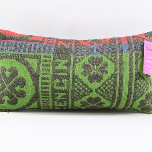 Cuscino autentico per l'arredamento della casa, copertura del cuscino kilim lombare turco, cuscino in lana fatta a mano, cuscino in lana organica, copertura del cuscino 8x16 pollici n. 810