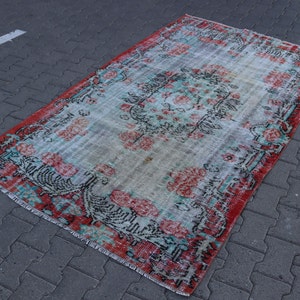 Faded Color Rug, Turkish Area Rug, Oushak Rug, Vintage Rug, Boho Decor Rug, Turkey Rug , Handmade Rug FREE SHIPPING 4.7 x 7.6 ft TR1397