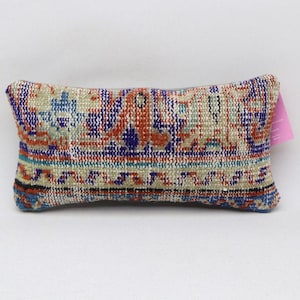 Copricuscino decorativo kilim, cuscino lombare, cuscino di lana fatto a mano, cuscino per la casa, cuscino kilim turco, copricuscino 8x16 n. 1013