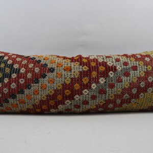 organic kilim pillow cover turkish pillow anatolian pillow wool kilim pillow bohemian kilim pillow 12x36 kilim inches pillow cover no 1163
