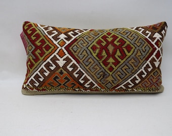 turkish kilim pillow cover anatolian kilim pillow home decor pillow decorative ethnic kilim pillow 10x20 kilim pillow cover no 3207