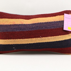cuscino decorativo in lana fatta a mano cuscino kilim a strisce cuscino turco cuscino arredamento rustico cuscino kilim lombare 8x16 pollici copertura del cuscino no 710