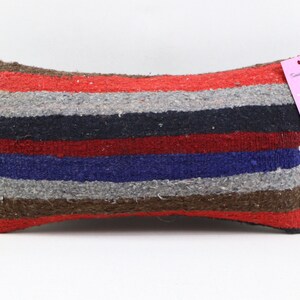 decorazioni per la casa copertura del cuscino kilim cuscino a strisce cuscino lombare cuscino costiero kelim kissen cuscino di lana fatto a mano 8x16 pollici copertura del cuscino no 0640