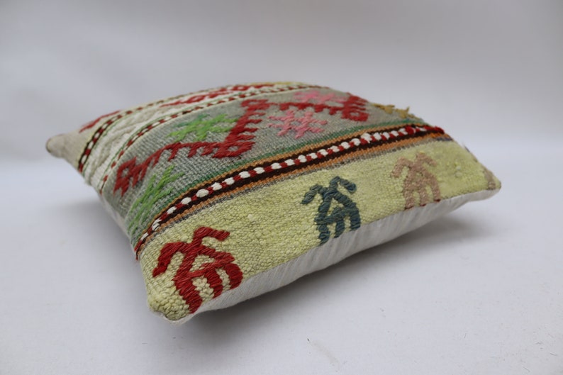 embroidery kilim pillow boho decor pillow decorative kilim pillow aztec kilim pillow coastal kilim pillow 14 x 14 inch pillow cover code 50