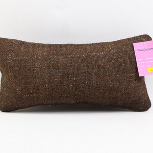 Copertura cuscino kilim decorativo, cuscino marrone, cuscino turco, arredamento rustico, cuscino lombare, cuscino etnico, copertura cuscino 8x16 pollici n. 830