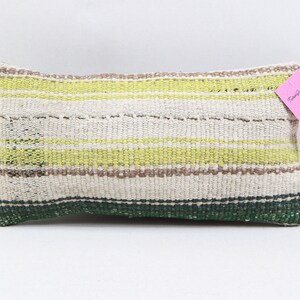 Capa de almofada kilim de lã artesanal turca, boho, travesseiro costeiro, lombar, decoração de casa, 8x16 polegadas, capa de travesseiro no 751