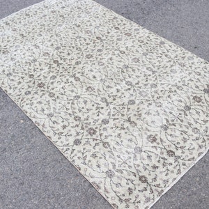 Turkish rug runner, Vintage area rug, Hallway oriental rug, Bohemian rug, Oushak rug, Home decor, Natural wool rug, 4.6 x 7.9 ft TR5090