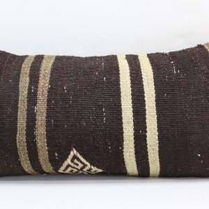 turkish kilim pillow cover handmade wool pillow oriental vintage pillow home decor pillow bohemian pillow 12x24 inch pillow cover no 1359