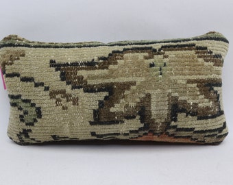 brown kilim pillow cover lumbar pillow handmade wool pillow home decor pillow turkish pillow kelim kissen  10x20 pillow cover no 3067