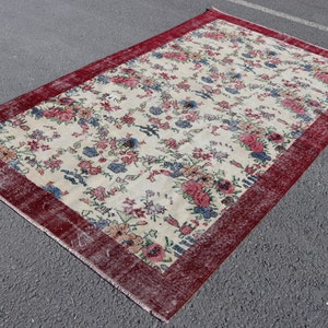 turkish area rug, oushak rug, vintage rug, boho decor rug, turkey rug, bedroom rug , handmade rug FREE SHIPPING 5 x 8.5 ft TR0799