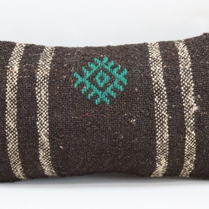 kilim turco funda de almohada boho almohada lumbar almohada natural pilllow almohada decorativa almohada étnica 10x20 pulgadas funda de almohada no 1513