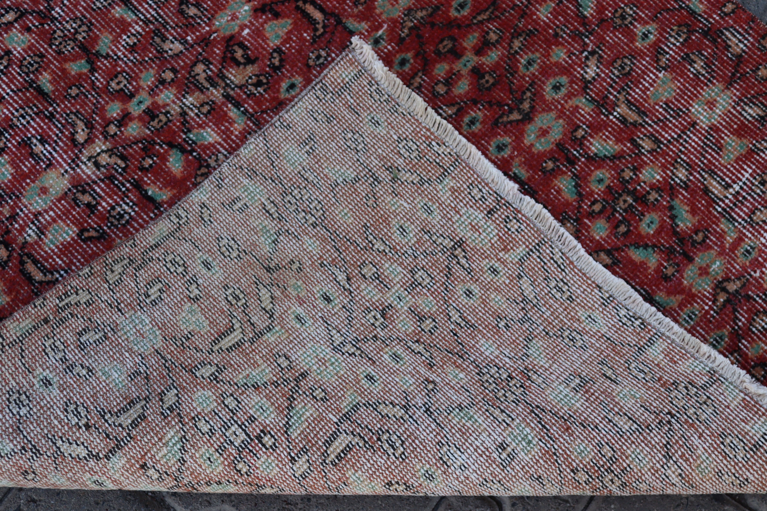 Red Hallway Rugfloral Runner Rug Vintage Rug Bohemian Rug Etsy