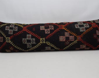 special design pillow decorative kilim pillow bohemian pillow anatolian kilim pillow home decor pillow 16x48 inch kilim pillow cover no 595