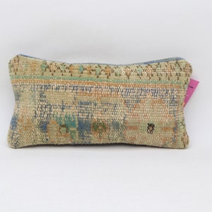 Travesseiro decorativo, travesseiro kilim turco, travesseiro otomano, travesseiro da Anatólia, travesseiro de sala de estar, travesseiro lombar 8x16 polegadas, capa de travesseiro nº 1005