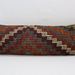 Cecim Kelim Kissenbezug geometrisches Dekokissen anatolisches Kelimkissen osmanisches Kelimkissen Boho Kissen 12x36 Zoll Kissenbezug no 795