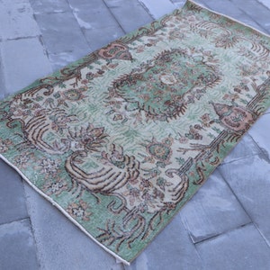 Turkish rug, Oushak rug, Home decor rug, Vintage area rug, Bohemian rug, Oriental rug , Handmade rug, 3.8 x 7.1 ft Decor rug, Carpet TRV1120