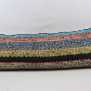 handmade kilim pillow cover authentic pillow natural kilim pillow boho decor pillow sofa lumbar pillow 12x36 inches pillow cover no 1104