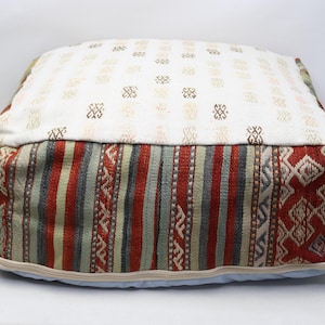 Bohemian decor, Ottoman cushions, Floor pillow, Turkish kilim pouf, Garden pouf, Moroccan style, Pouffe cover, 24x24 height 8 inches No 466