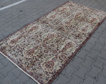 oriental area rug, oushak rug, vintage rug, boho decor rug, turkey rug, bedroom rug , handmade rug FREE SHIPPING 4.0 x 8.1 ft TR0973