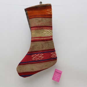 anatolian decorative kilim christmas socks 11x18 christmas ornament stocking Xmas decor socks santa claus socks christmas gift ideas No 1147