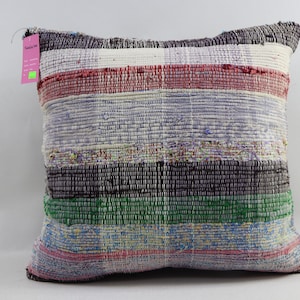Turkish pillow cover, Kilim pillow cover, Home decor, Kelim kissen, Throw pillow, Handmade wool pillow cover 20x20 pillow cover no 1625