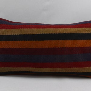 handwoven kilim pillow turkish home decor pillow natural wool kilim pillow interior kilim pillow bohemian pillow 12x24 pillow cover no 1955