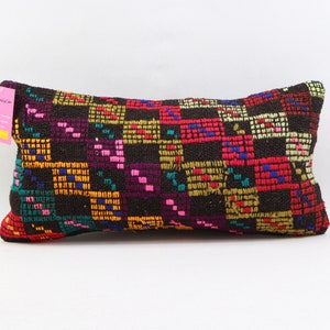 almohada kilim colorida turca almohada boho almohada lumbar almohada de lana natural almohada kilim decorativa 10x20 funda de almohada no 2593
