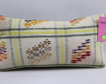 handmade kilim pillow natural kilim pillow decorative kilim pillow ethnic kilim pillow boho pillow 8x16 inch kilim pillow cover code 561