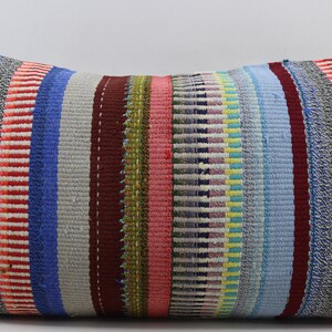 rustic lumbar kilim pillow nomadic pillow bench decor pillow nursery pillow throw pillow natural sofa pillow 16x24 pillow cover code 1265