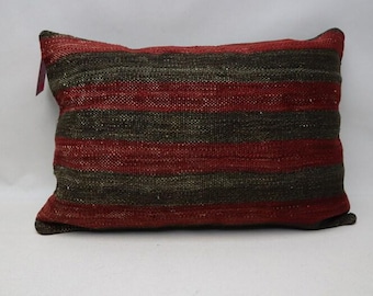Turkish kilim pillow, Vintage kilim pillow, Ethnic kilim pillow, Bohemian kilim pillow, Lumbar kilim pillow 16x24 pillow cover  2244