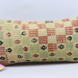 almohada de decoración del hogar almohada oriental almohada lumbar kilim almohada anatolia kilim almohada decorativa 10x20 pulgadas funda de almohada de lana orgánica no 2267