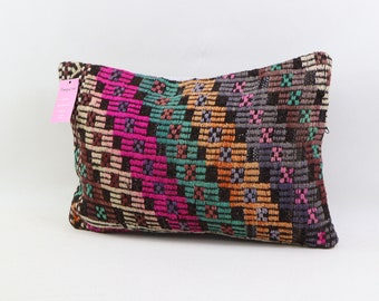 bohemian kilim pillow ethnic kilim pillow decorative kilim pillow unique kilim pillow patio decor pillow 12x20 inches pillow cover code 2263