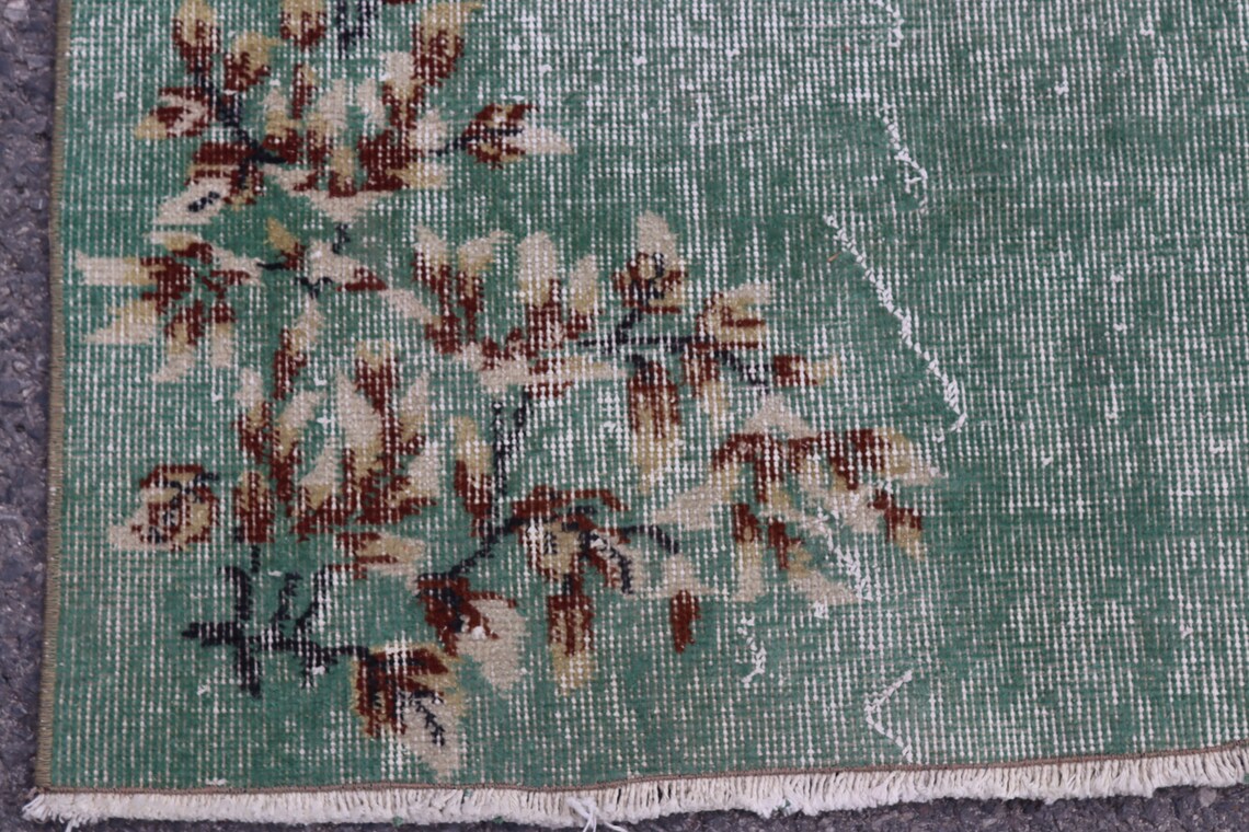 Türkischer grüner Teppich Vintage Wollteppich Handgemachter | Etsy