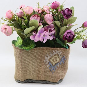 Outdoor planter, Flower basket, Decor plant cover, Plant case, Storage bag, Hanging plant cover, Paper bin cover, 6 x 10 inches no 356