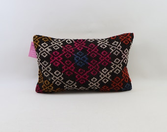 tribal kilim pillow turkish kilim pillow sofa pillow cover handmade kilim pillow lumbar kilim pillow ethnic pillow 12x20 pillow cover 2276