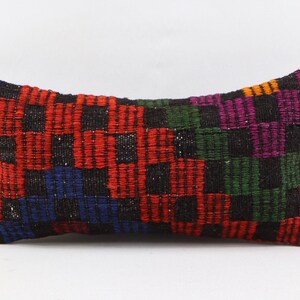 turkish ethnic decor kilim pillow cover rustic pillow natural wool pillow floor pillow antique pillow 10x20 inch kilim pillow cover no 2581