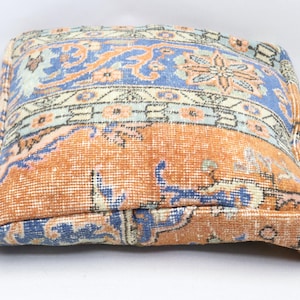 Home decor pouf , Ottoman pouf , Floor pillow, Decorative Turkish kilim pouf, Garden pouf, Moroccan style, Pouf 20x20 height 5 inch No 567