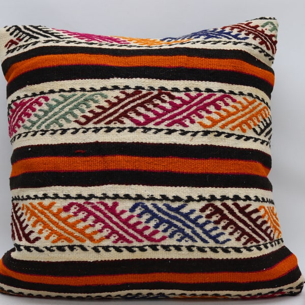 turkish kilim pillow handmade decorative pillow cover home decor pillow bohemian kilim pillow 20x20 kilim pillow cover no 658