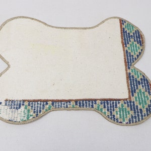 Handmade mat, Dog food mat, Pet supplies, Pet gifts, Pet food mat, Non slip pet mat, Organic pet mat, Oushak mat, Puppy gift, Dog mat, No 91