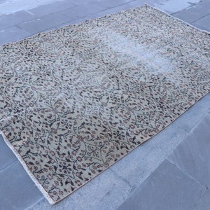Turkish rug, Oushak rug, Home decor rug, Vintage area rug, Bohemian rug, Oriental rug , Handmade rug, 5.3 x 8.4 ft Decor rug, Carpet TRV1063