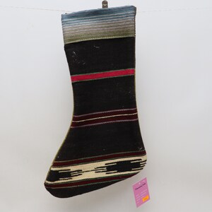 handmade wool stocking decorative christmas stocking 11x18 christmas decor socks decorative santa sock kilim stocking boho stocking  No 733